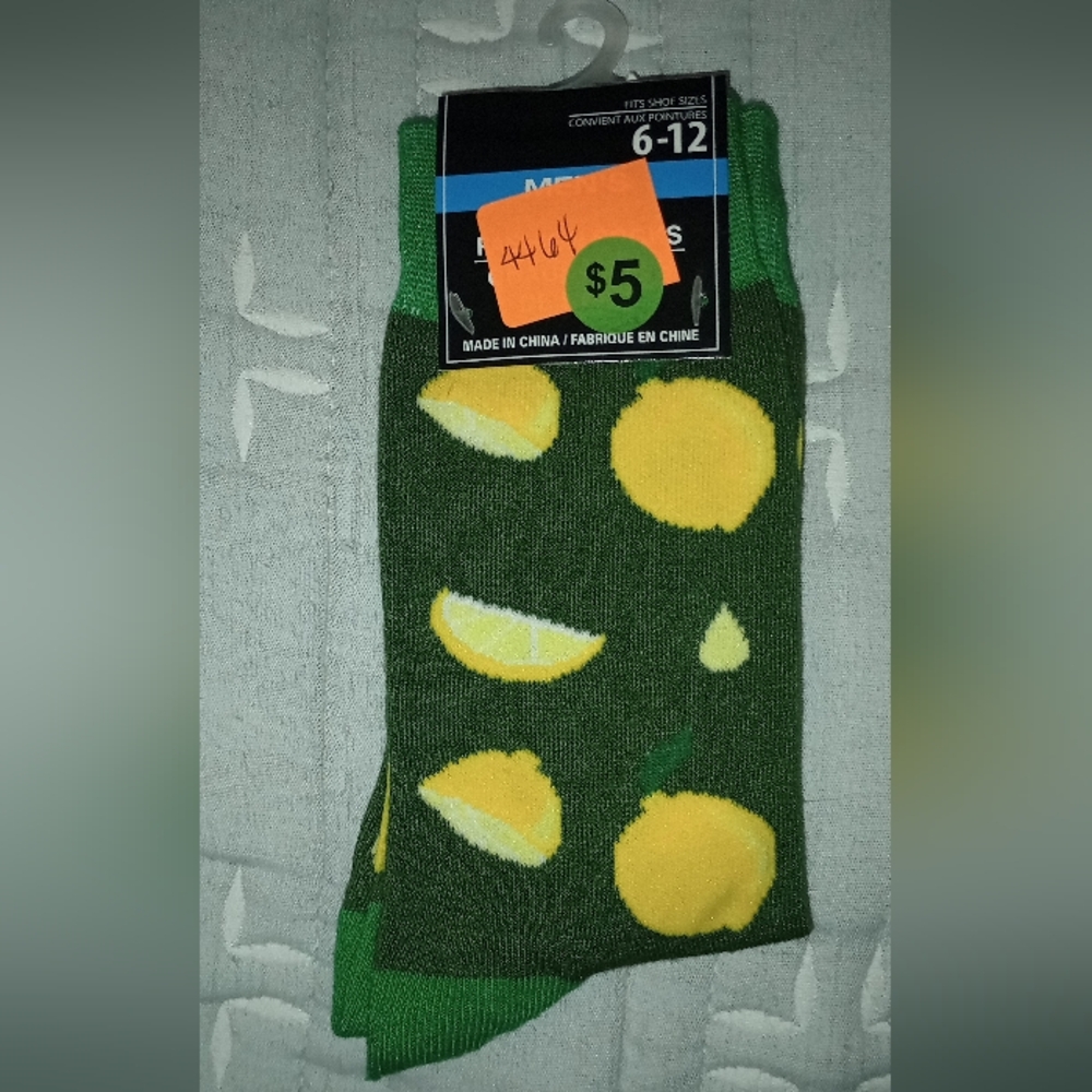 Green Lemon Patterned Socks